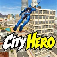 City Hero is an action game that takes place in a big city. You can move around on the map, which has streets, houses, and enemies. The hero can use the rope to get to higher ground or get away from trouble because it gives him another way to move.